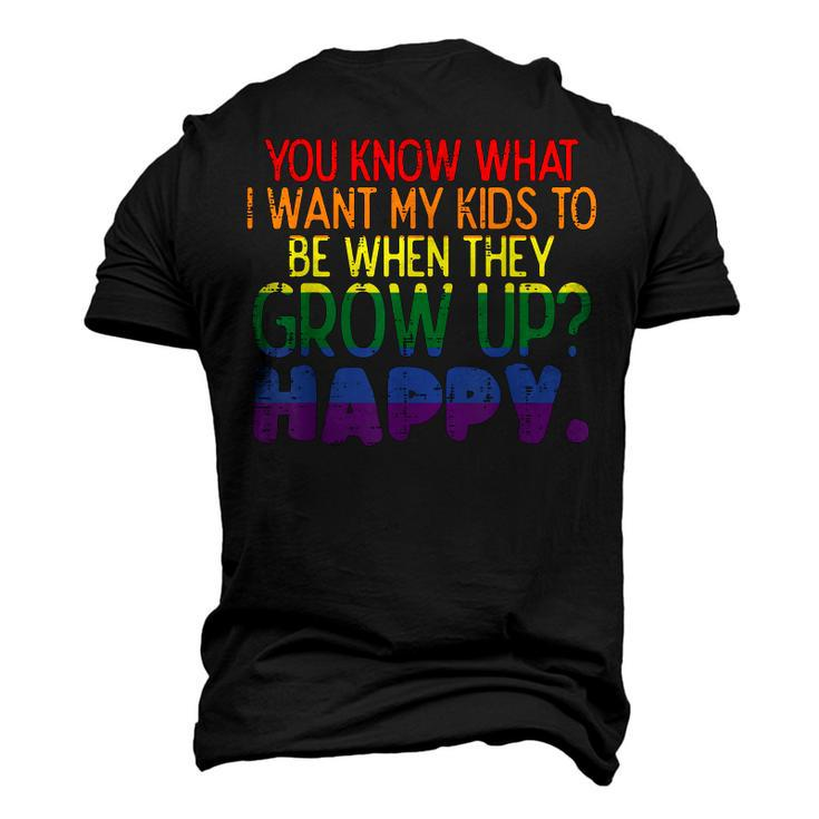 Happy Kids When Grow Up Parent Gay Pride Ally Lgbtq Month Men's 3D T-shirt Back Print
