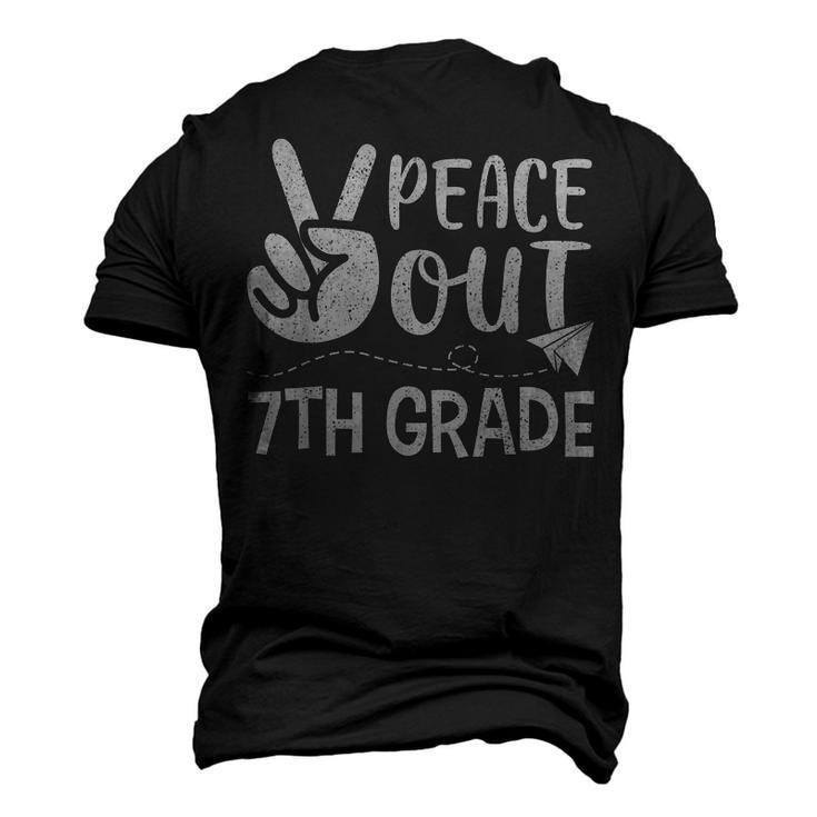 Happy Last Day Of School Retro Peace Out 7Th Grade Men's 3D T-Shirt Back Print