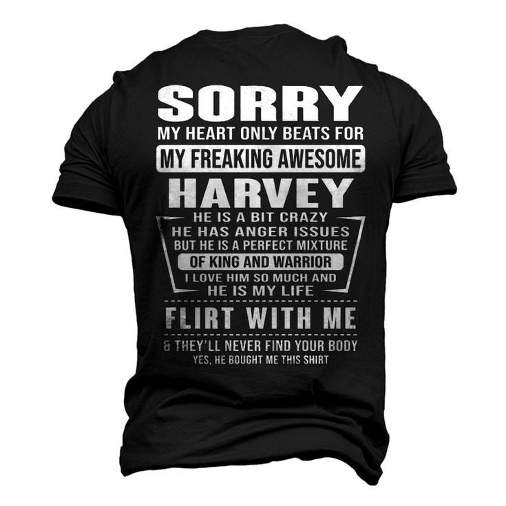 Harvey Name Sorry My Heart Only Beats For Harvey Men's 3D T-shirt Back Print