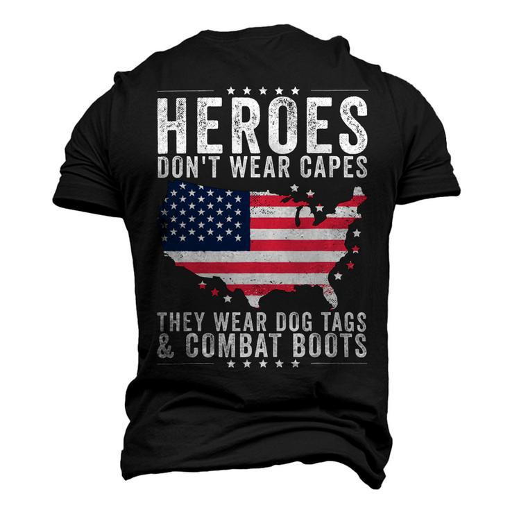 Heroes Dont Wear Capes They Wear Dog Tags And Combat Boots T-Shirt Men's 3D Print Graphic Crewneck Short Sleeve T-shirt