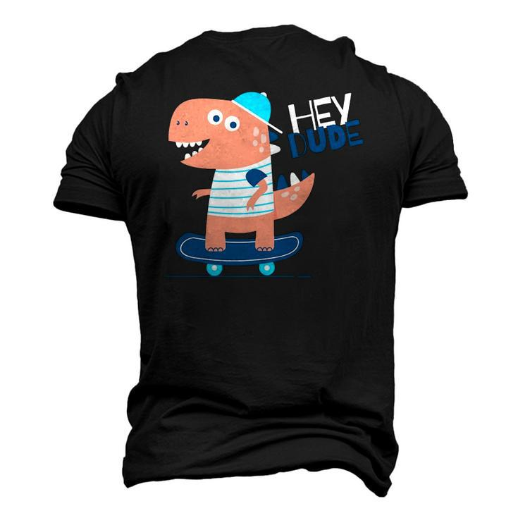 Hey Dude Skating Dinosaur Cool Graphic Men's 3D T-Shirt Back Print