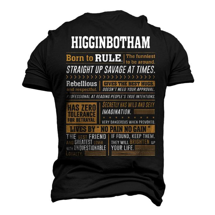 Higginbotham Name Higginbotham Born To Rule Men's 3D T-shirt Back Print