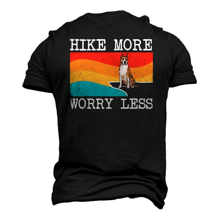 Hike More Worry Less American Staffordshire Terrier Hiking Men's 3D T-Shirt Back Print