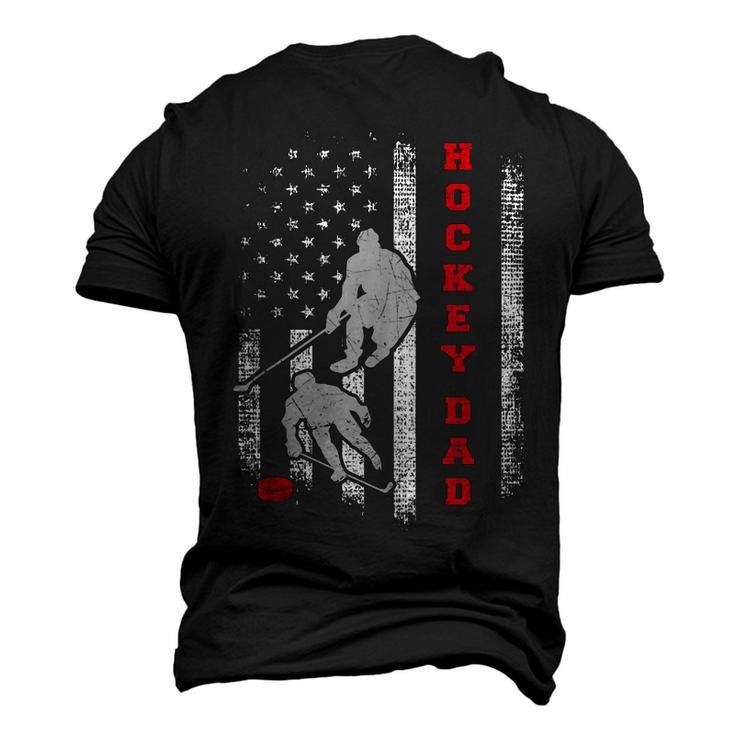 Hockey Dad US American Flag 4Th Of July Men's 3D T-shirt Back Print