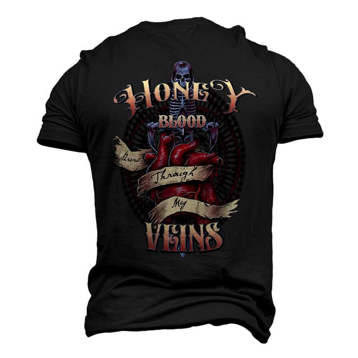 Honey Blood Runs Through My Veins Name Men's 3D Print Graphic Crewneck Short Sleeve T-shirt