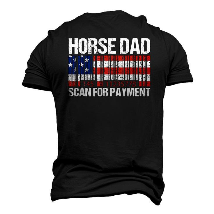 Horse Dad Scan For Payment Fathers Day Men's 3D T-Shirt Back Print