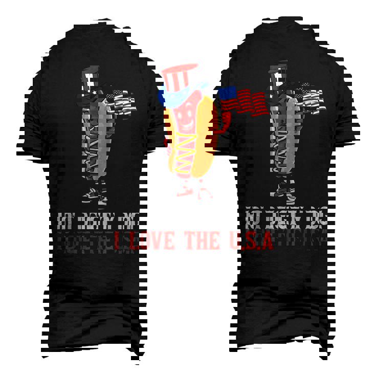 Hot Diggity Dog I Love The Usa - Happy 4Th Of July Hotdog Men's 3D T-shirt Back Print