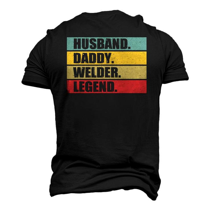 Husband Dad Welder Quote Welding Vintage Fathers Day Men's 3D T-Shirt Back Print