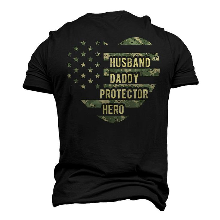 Mens Mens Husband Daddy Protector Heart Camoflage Fathers Day Men's 3D T-Shirt Back Print