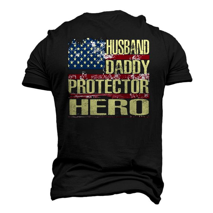 Mens Husband Daddy Protector Hero Fathers Day Men's 3D T-Shirt Back Print