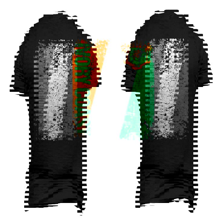 Ivory Coast Flag Vintage Distressed Ivory Coast Men's 3D T-Shirt Back Print