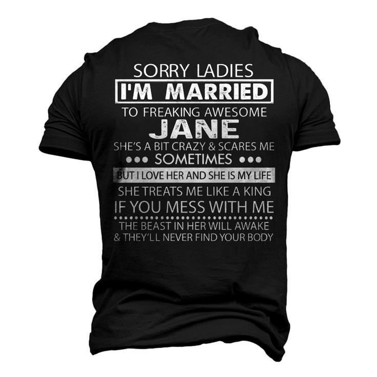 Jane Name Im Married To Freaking Awesome Jane Men's 3D T-shirt Back Print