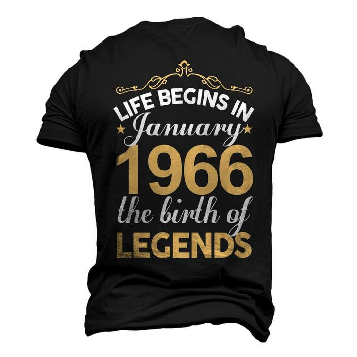 January 1966 Birthday Life Begins In January 1966 V2 Men's 3D T-shirt Back Print