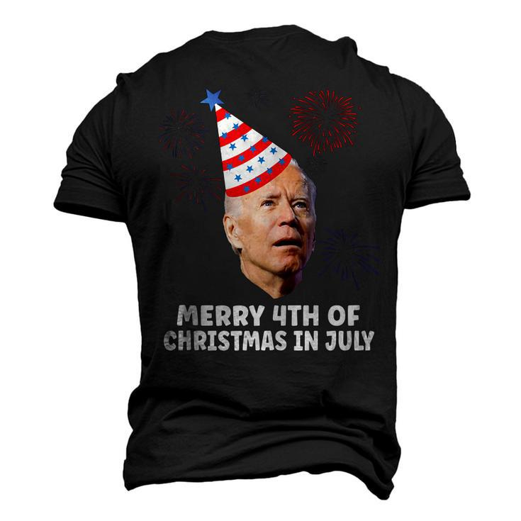 Joe Biden Merry 4Th Of Christmas In July Usa Flag Men's 3D T-shirt Back Print