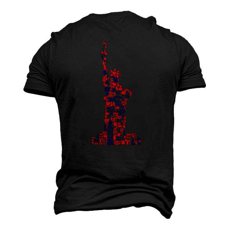 July 4Th American Symbols New York City Statue Of Liberty Men's 3D T-Shirt Back Print