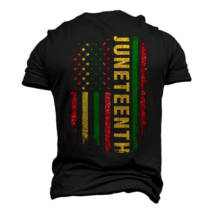 Juneteenth Us Flag Black King Melanin Dad Men Fathers Day Men's 3D Print Graphic Crewneck Short Sleeve T-shirt