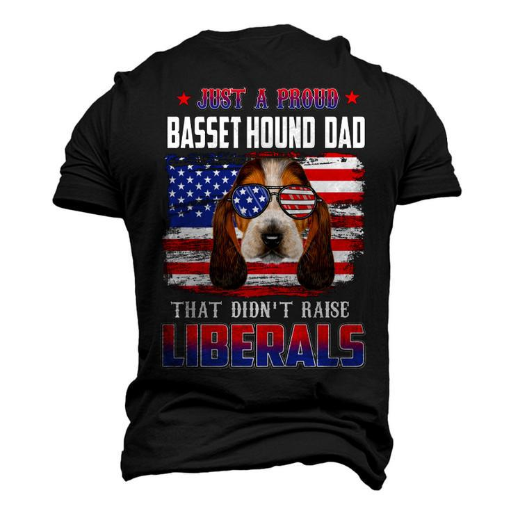 Just A Proud Basset Hound Dad Merica Dog 4Th Of July Men's 3D T-shirt Back Print
