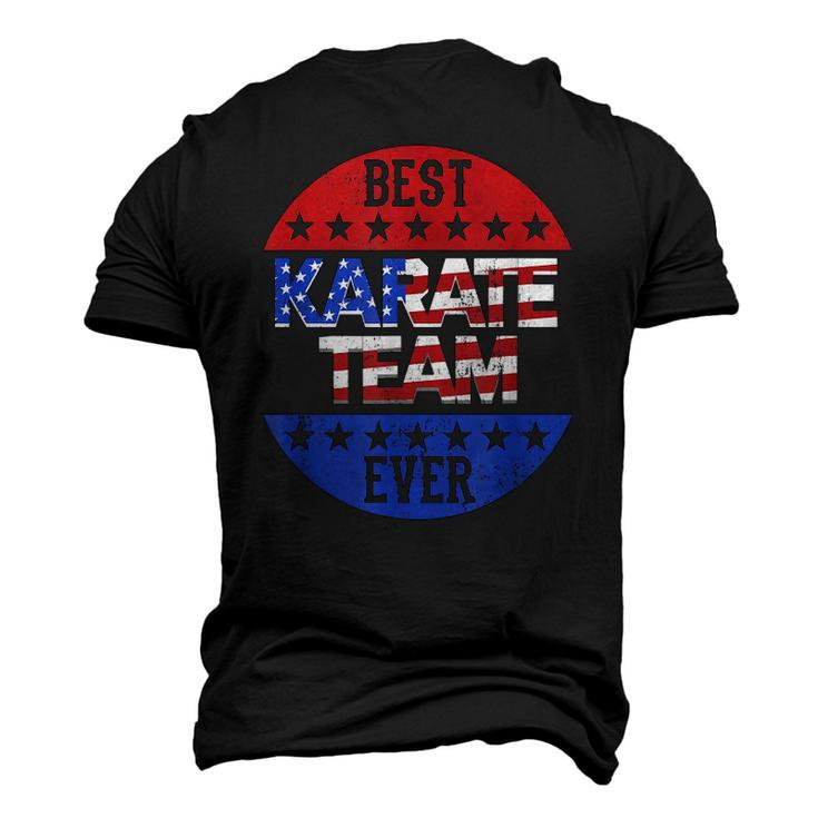 Karate Team Independence Day Patriotic Karateka Usa Flag Men's 3D T-Shirt Back Print