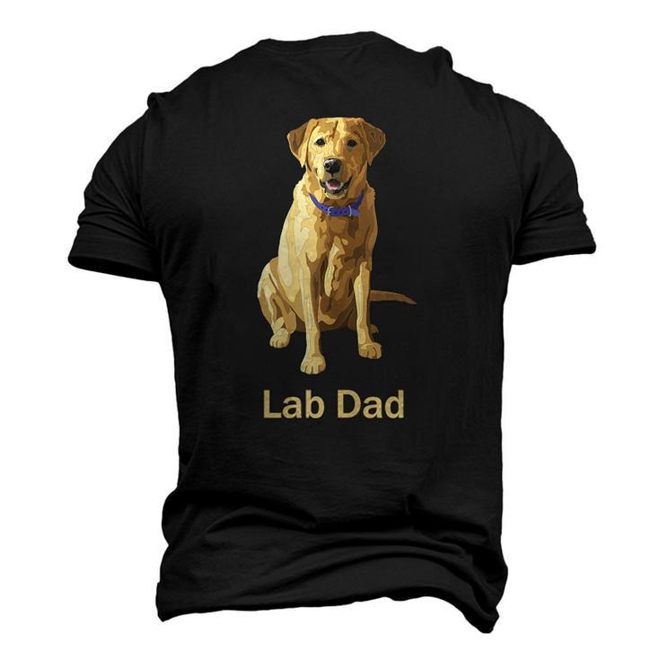 Mens Lab Dad Yellow Labrador Retriever Dog Lovers Men's 3D T-Shirt Back Print