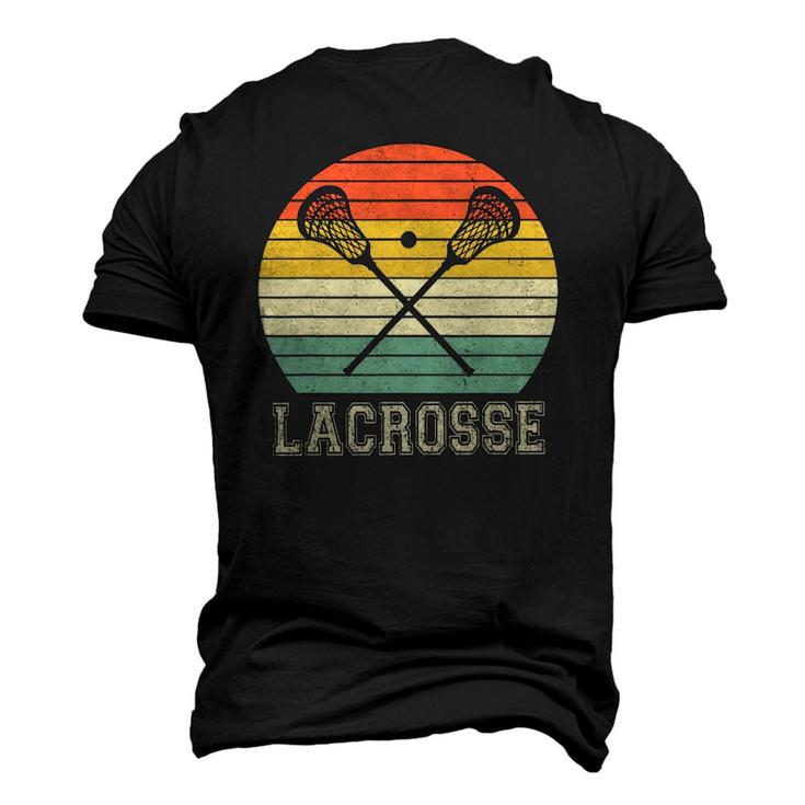 Lacrosse Vintage Retro Lacrosse Stick Sun Men's 3D T-Shirt Back Print