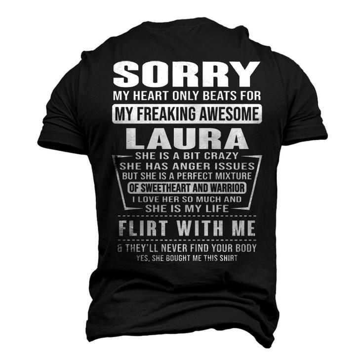 Laura Name Sorry My Heart Only Beats For Laura Men's 3D T-shirt Back Print