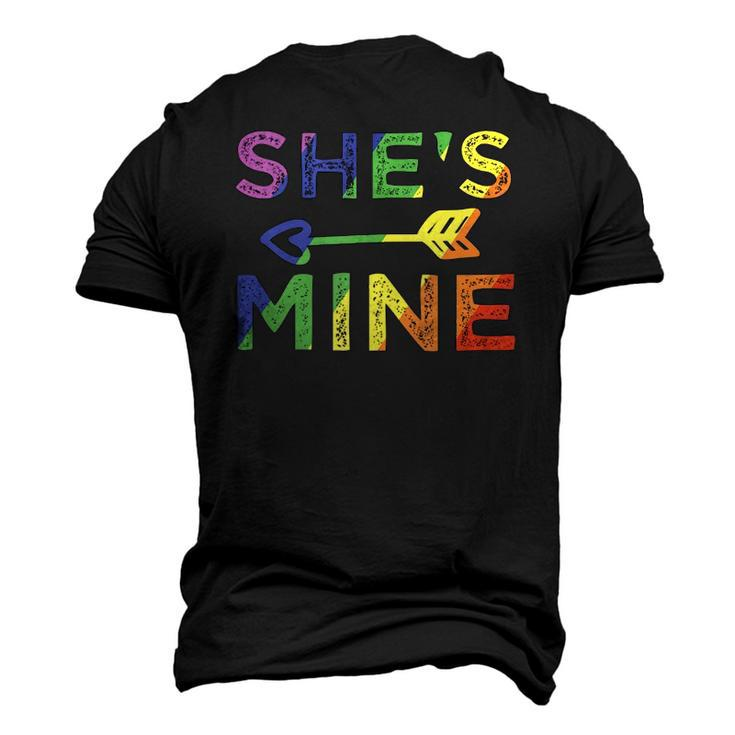 Lesbian Couple Shes Mine Im Hers Matching Lgbt Pride Men's 3D T-Shirt Back Print