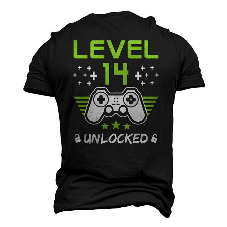 Level 14 Unlocked 14Th Birthday Men's 3D T-Shirt Back Print