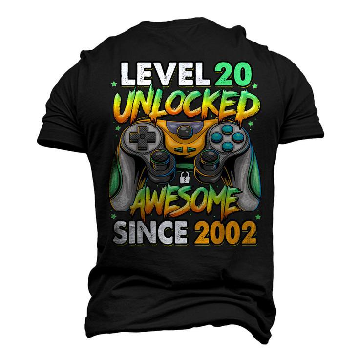 Level 20 Unlocked Awesome Since 2002 20Th Birthday Gaming V3 Men's 3D T-shirt Back Print