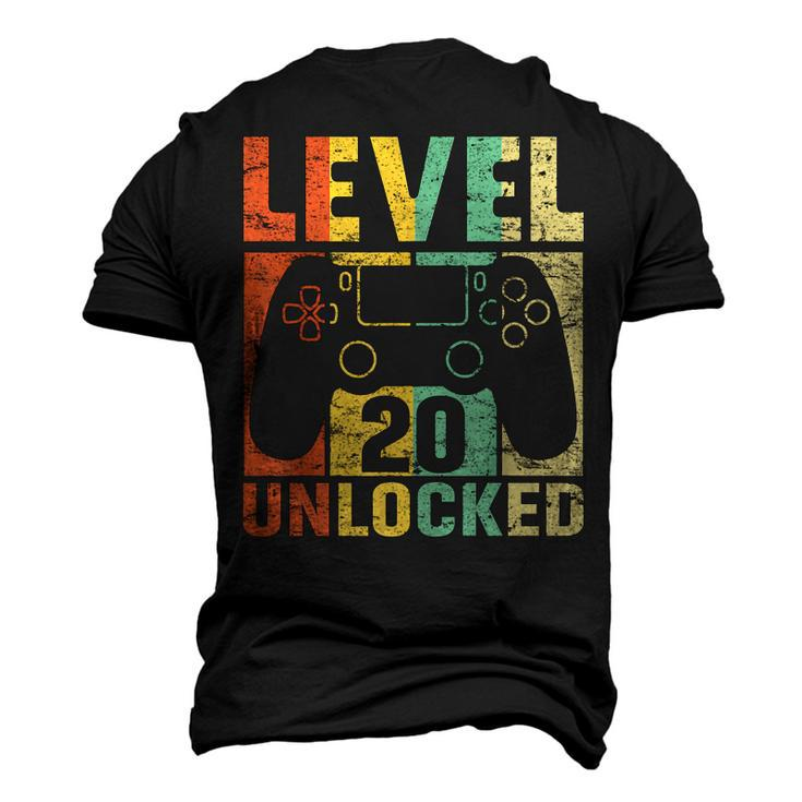 Level 20 Unlocked Video Game 20Th Birthday Retro Men's 3D T-shirt Back Print
