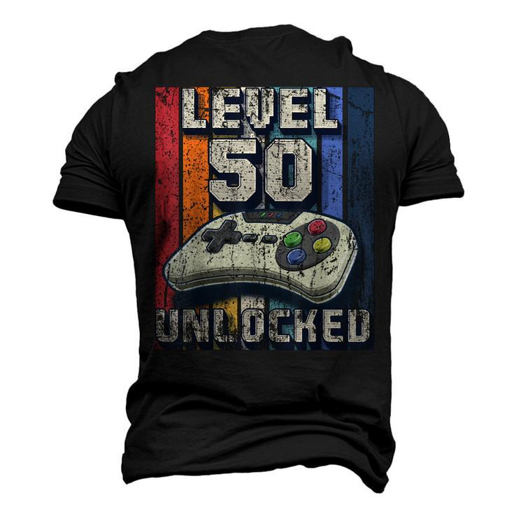 Level 50 Unlocked Video Game 50Th Birthday Gamer Boys Men's 3D T-shirt Back Print