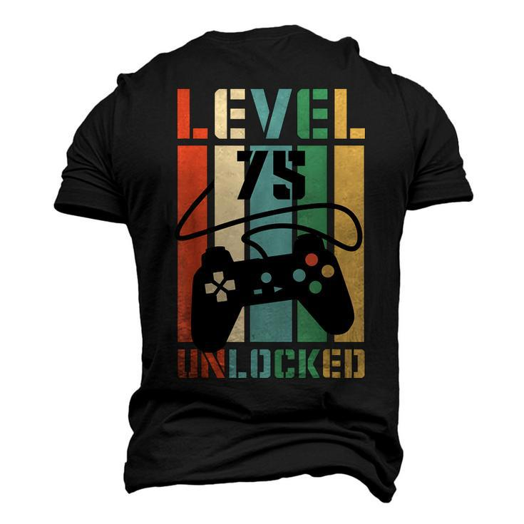 Level 75 Unlocked Video Game 75Th Birthday Gamer Party Men's 3D T-shirt Back Print