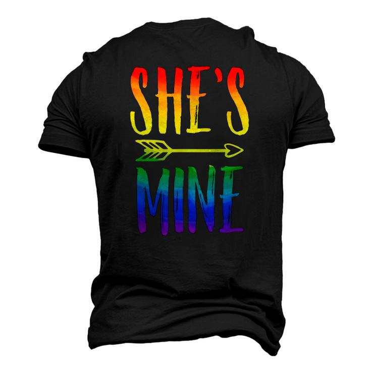 Lgbt Pride Shes Mine Im Her Lesbian Couple Matching Lover Men's 3D T-Shirt Back Print
