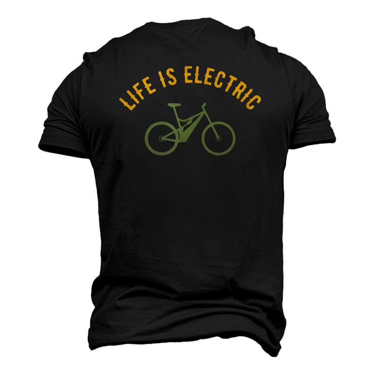 Life Is Electric E-Bike Cycling Lovers Men's 3D T-Shirt Back Print