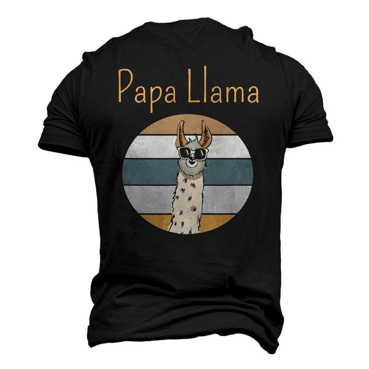 Llama Dad Matching Papa Alpaca Lover Fathers Day Men's 3D T-Shirt Back Print