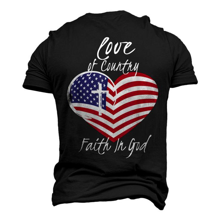 Love Of Country Faith In God Christian 4Th Of July Men's 3D T-shirt Back Print
