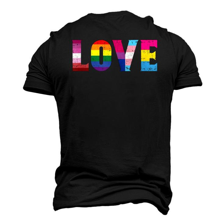 Love Lgbtq Pride Ally Lesbian Gay Bisexual Trans Pansexual Men's 3D T-Shirt Back Print