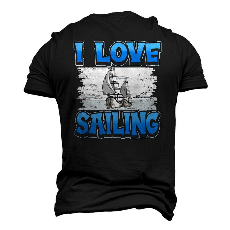 I Love Sailing Sailor Boat Ocean Ship Captain Men's 3D T-Shirt Back Print