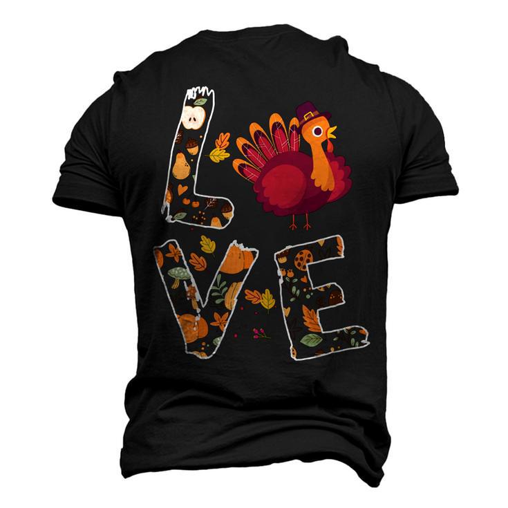 Love Turkey Thanksgiving Happy Fall 20 Shirt Men's 3D Print Graphic Crewneck Short Sleeve T-shirt