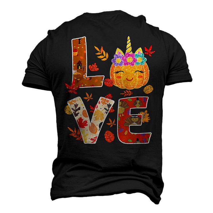 Love Unicorn Turkey Thanksgiving Happy 15 Shirt Men's 3D Print Graphic Crewneck Short Sleeve T-shirt