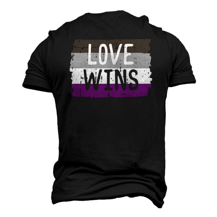Love Wins Lgbt Asexual Gay Pride Flag Colors Men's 3D T-Shirt Back Print
