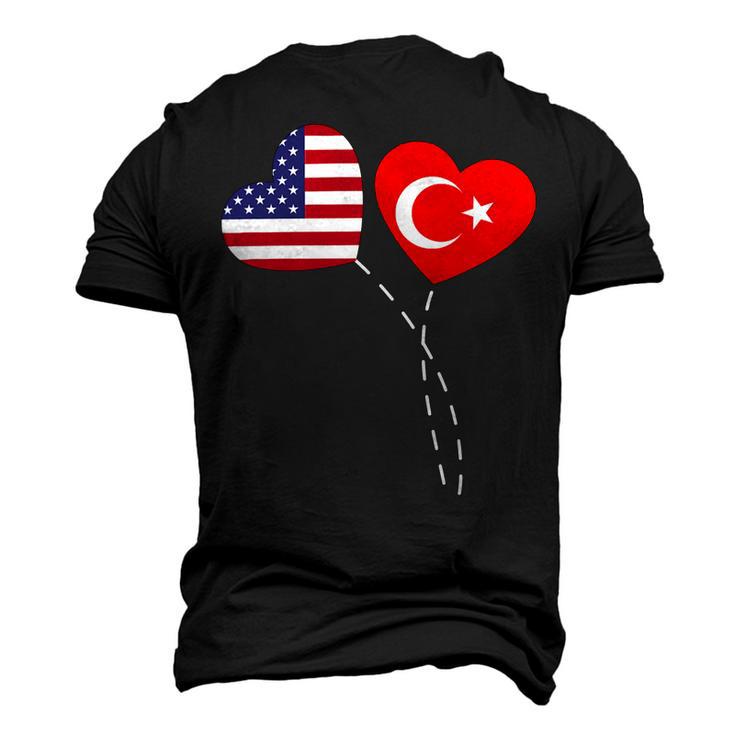 Loving Usa Turkey Flag Heart Turkish 13 Shirt Men's 3D Print Graphic Crewneck Short Sleeve T-shirt