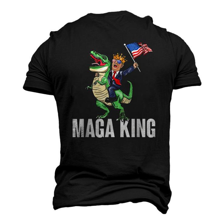 Maga King Trump Riding Dinosaur Men's 3D T-Shirt Back Print