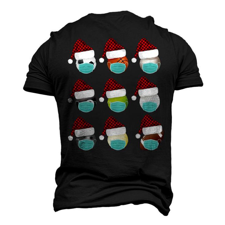 Masked Balls Basketball Christmas Baseball Christmas Ball Sports Santas Hat Team Sports Xmas Match Men's 3D Print Graphic Crewneck Short Sleeve T-shirt