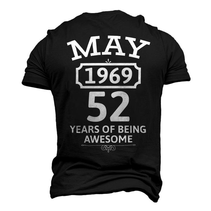 May 1969 52 Years Of Being Awesome 52Nd Birthday 52 Years Old Men's 3D Print Graphic Crewneck Short Sleeve T-shirt