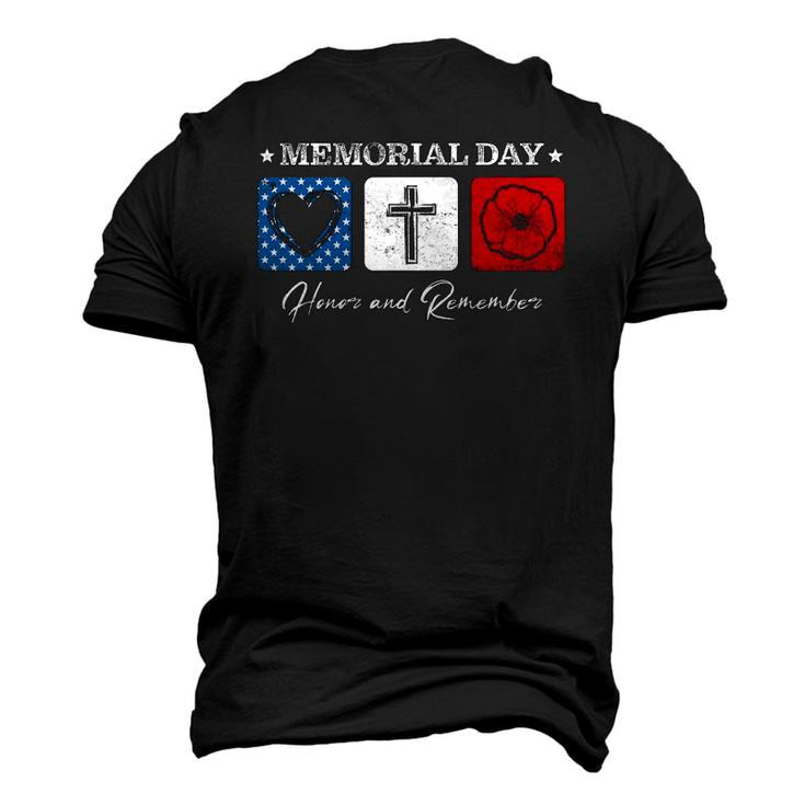 Memorial Day 2022 Veterans Day Usa Flag Red Poppy Honor Men's 3D T-Shirt Back Print