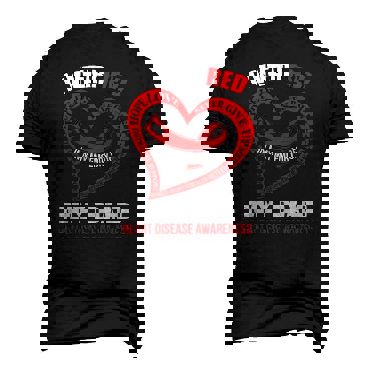 In My Memory Of My Dad Heart Disease Awareness Men's 3D T-Shirt Back Print