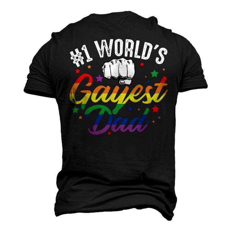 Mens 1 Worlds Gayest Dad Funny Fathers Day Lgbt Pride Rainbow 14 Shirt Men's 3D Print Graphic Crewneck Short Sleeve T-shirt