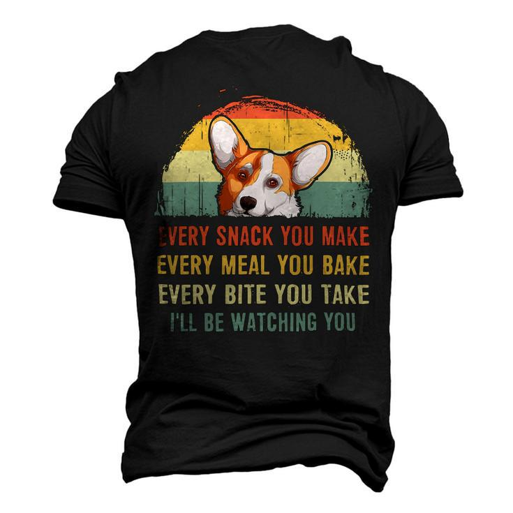 Mens Funny Corgi Retro Every Snack You Make Every Meal You Bake Men's 3D Print Graphic Crewneck Short Sleeve T-shirt