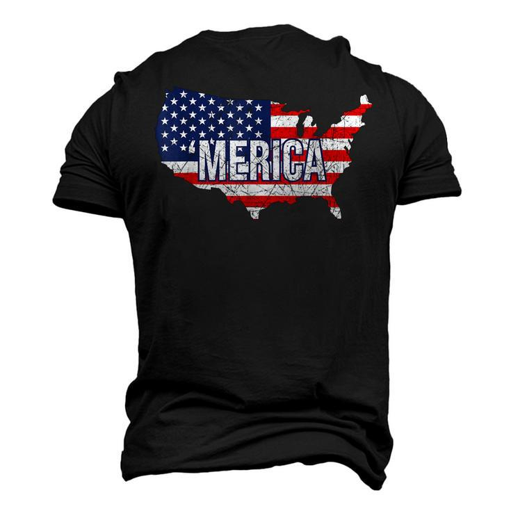 Merica Patriotic American Flag Pride Fourth Of July T V3 Men's 3D T-shirt Back Print