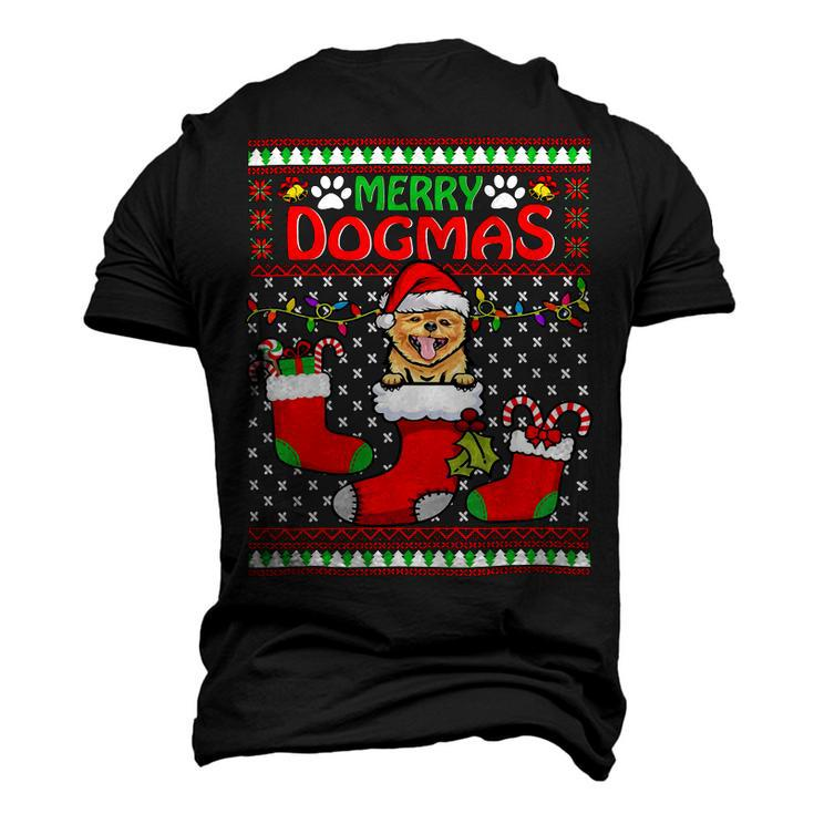 Merry Dogmas Pomeranian Dog Ugly Christmas Xmas T-Shirt Men's 3D T-shirt Back Print